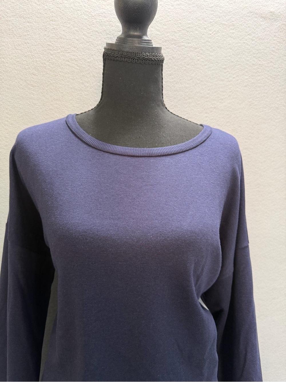 Eileen Fisher Sweater Pullover Medium Women’s Oversized Navy Blue Long Sleeve - Picture 4 of 9
